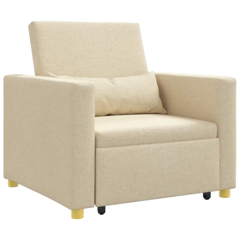 Ištraukiamas sofa-lova vienvietis Kreminė 90 x 165 x 87 cm