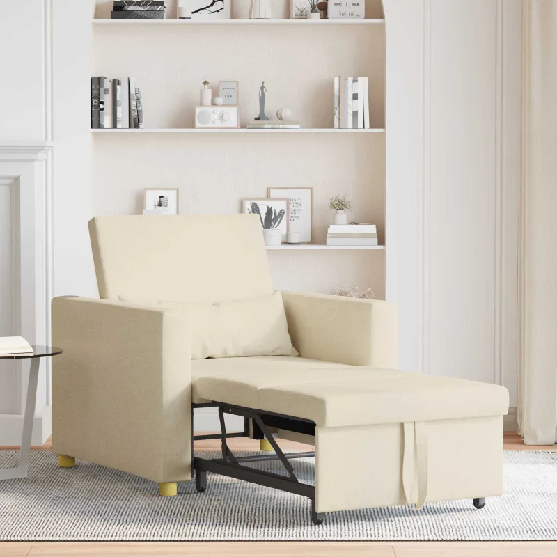 Ištraukiamas sofa-lova vienvietis Kreminė 90 x 165 x 87 cm
