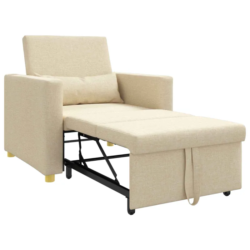 Ištraukiamas sofa-lova vienvietis Kreminė 90 x 165 x 87 cm