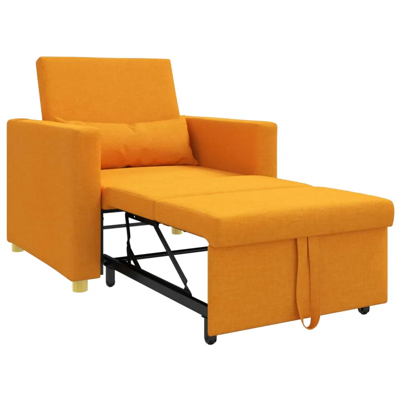 Ištraukiamas sofa-lova vienvietis Tamsiai geltona audinys