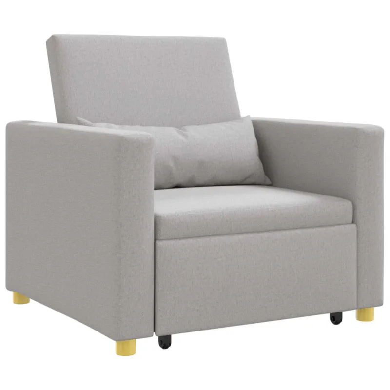 Ištraukiamas sofa-lova vienvietis su ratais Debesų pilka