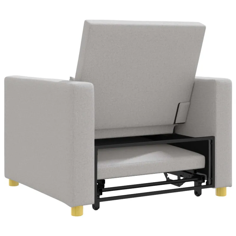 Ištraukiamas sofa-lova vienvietis su ratais Debesų pilka
