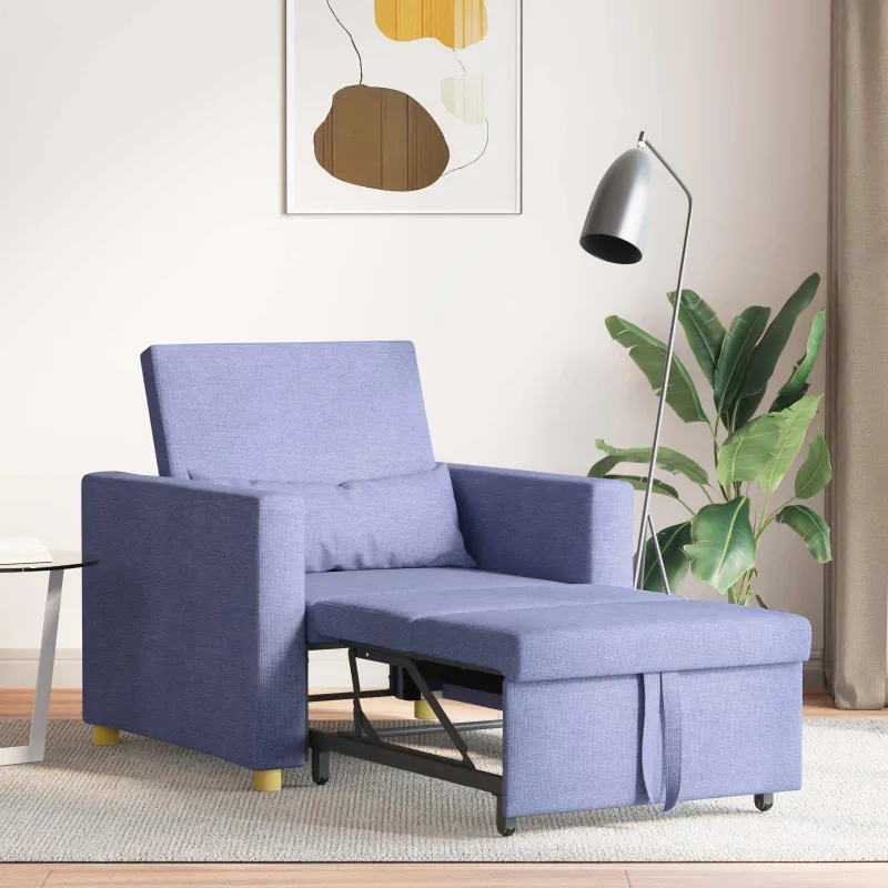 Ištraukiamas sofa-lova vienvietis Džinsinė mėlyna audinys