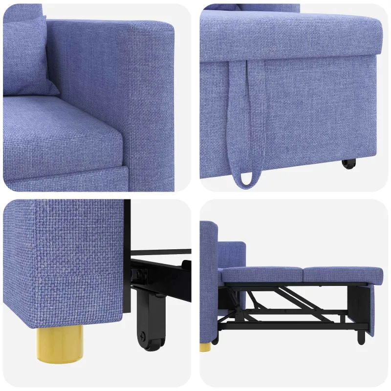 Ištraukiamas sofa-lova vienvietis Džinsinė mėlyna audinys
