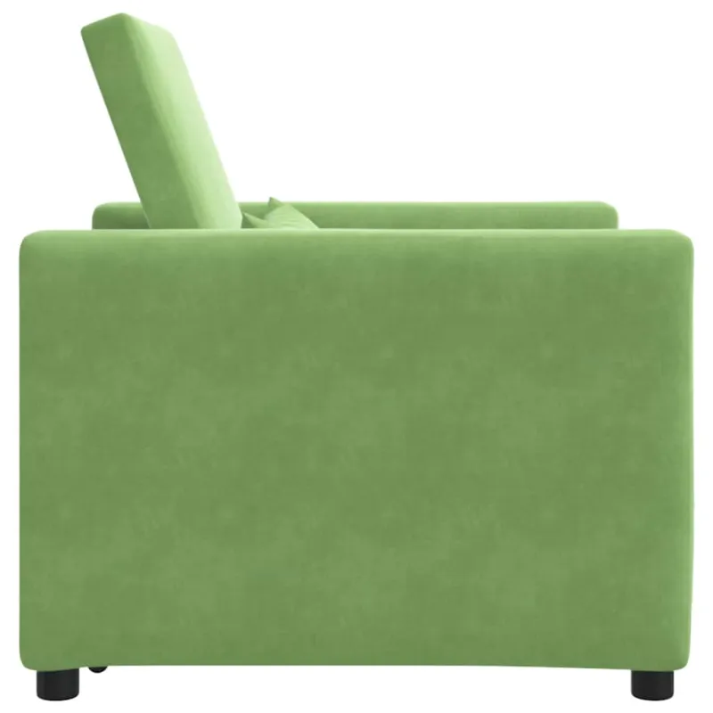 Ištraukiamas sofa-lova vienvietis Šviesiai žalia Aksomas