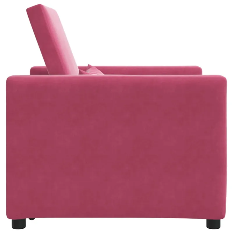 Ištraukiamas sofa-lova vienvietis Vyno raudonumo Aksomas