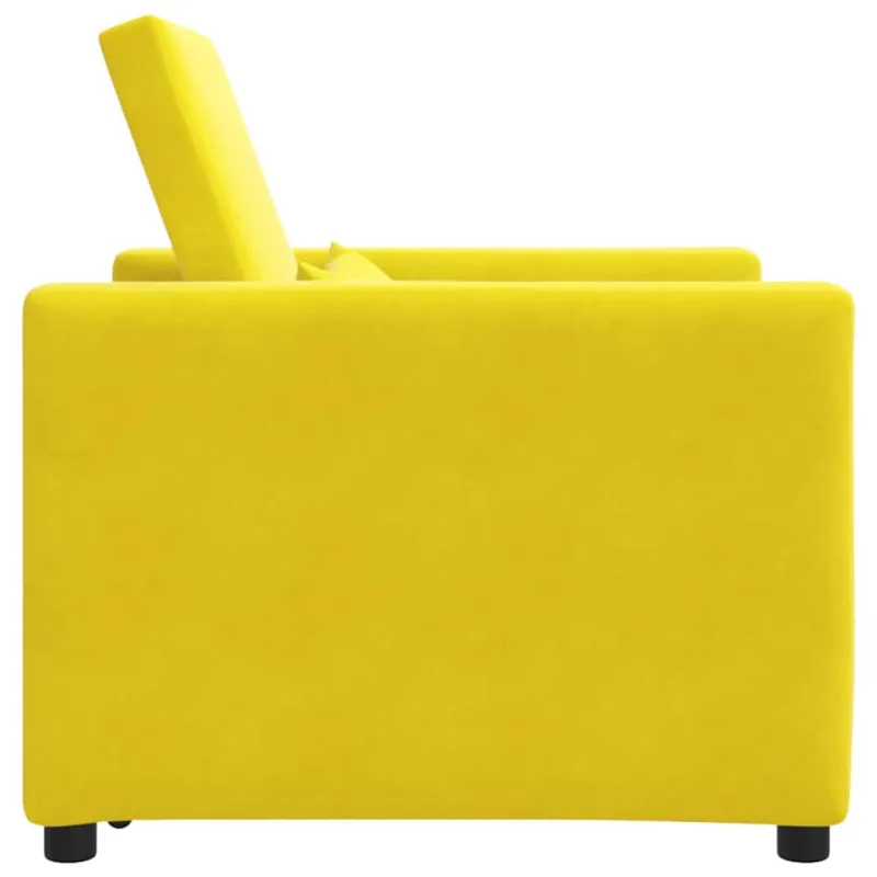 Ištraukiamas sofa-lova vienvietis su ratais Geltona Aksomas
