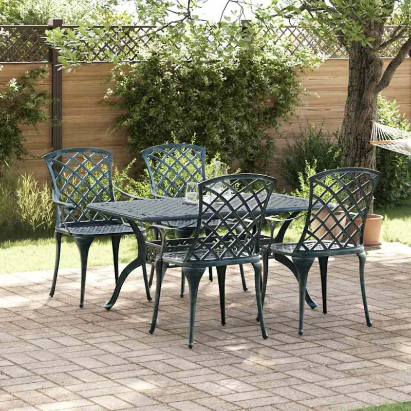 Sodo Kėdė 4 pcs Žalia 61 x 60,5 x 93cm Aliuminis