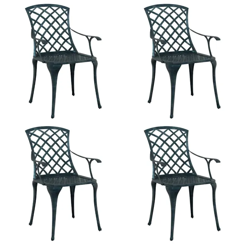 Sodo Kėdė 4 pcs Žalia 61 x 60,5 x 93cm Aliuminis