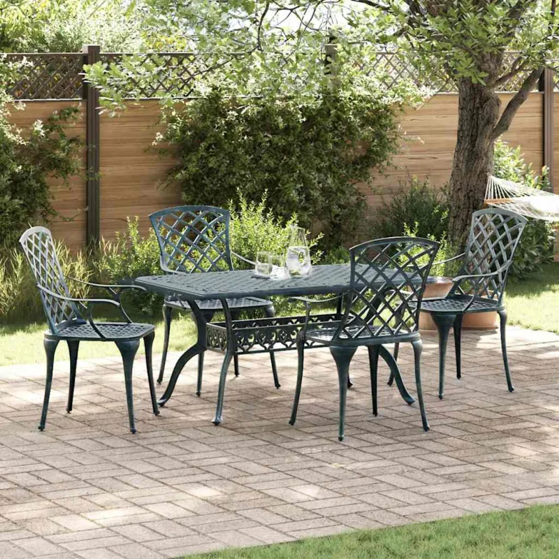 Sodo Kėdė 4 pcs Žalia 61 x 60,5 x 93cm Aliuminis
