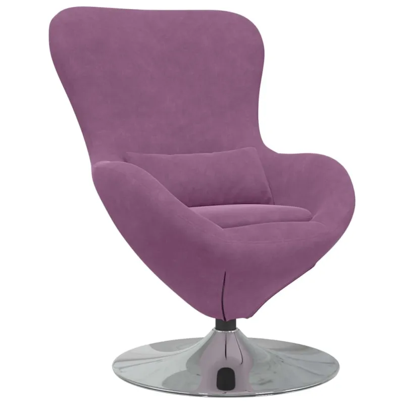 Kiaušinio formos krėslas Violetinė Aksomas