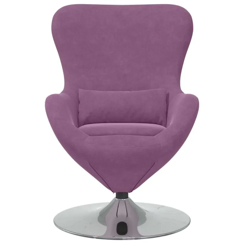 Kiaušinio formos krėslas Violetinė Aksomas