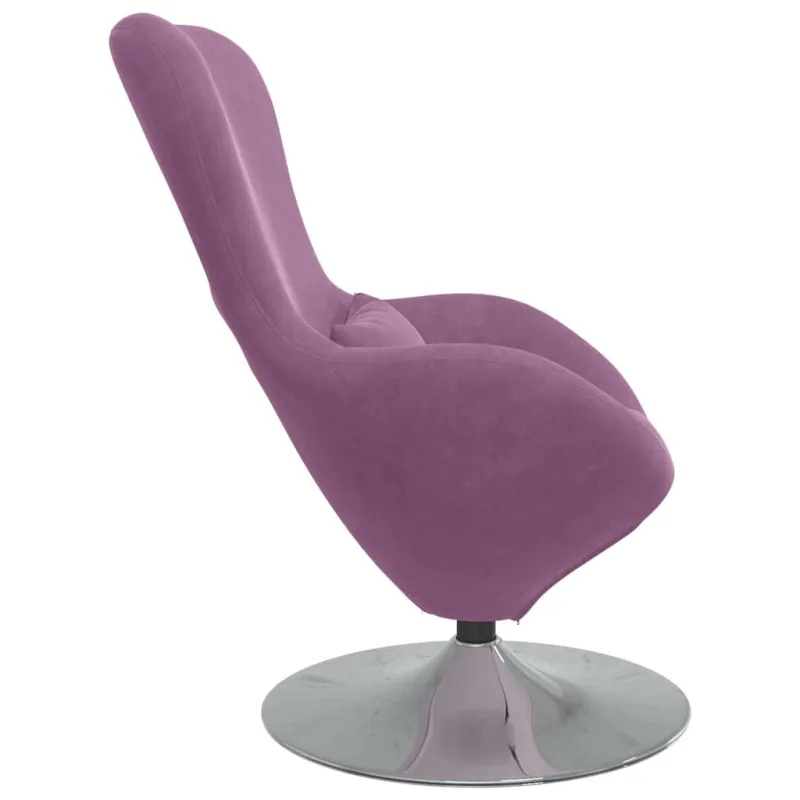 Kiaušinio formos krėslas Violetinė Aksomas