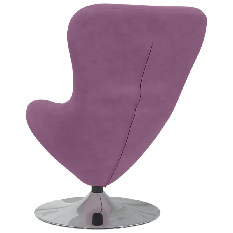 Kiaušinio formos krėslas Violetinė Aksomas