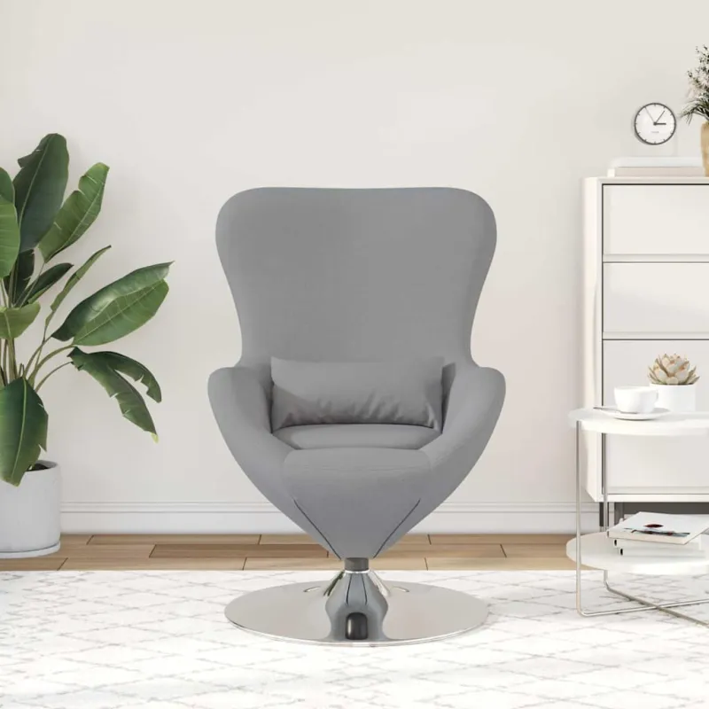 Kiaušinio formos krėslas Šviesiai pilka 63 x 73 x 90 cm audinys