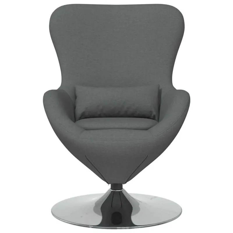 Kiaušinio formos krėslas Tamsiai pilka 63 x 73 x 90 cm audinys