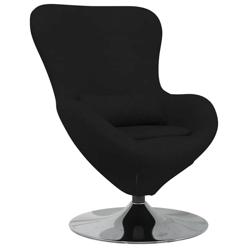 Kiaušinio formos krėslas Juoda 63 x 73 x 90 cm audinys