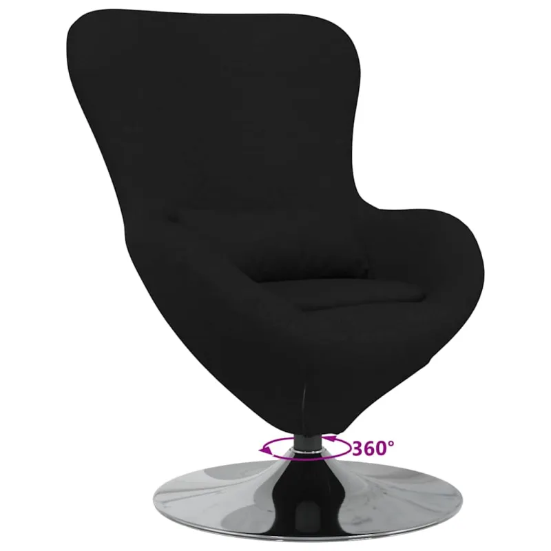 Kiaušinio formos krėslas Juoda 63 x 73 x 90 cm audinys