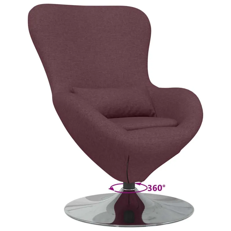Kiaušinio formos krėslas Violetinė 63 x 73 x 90 cm audinys