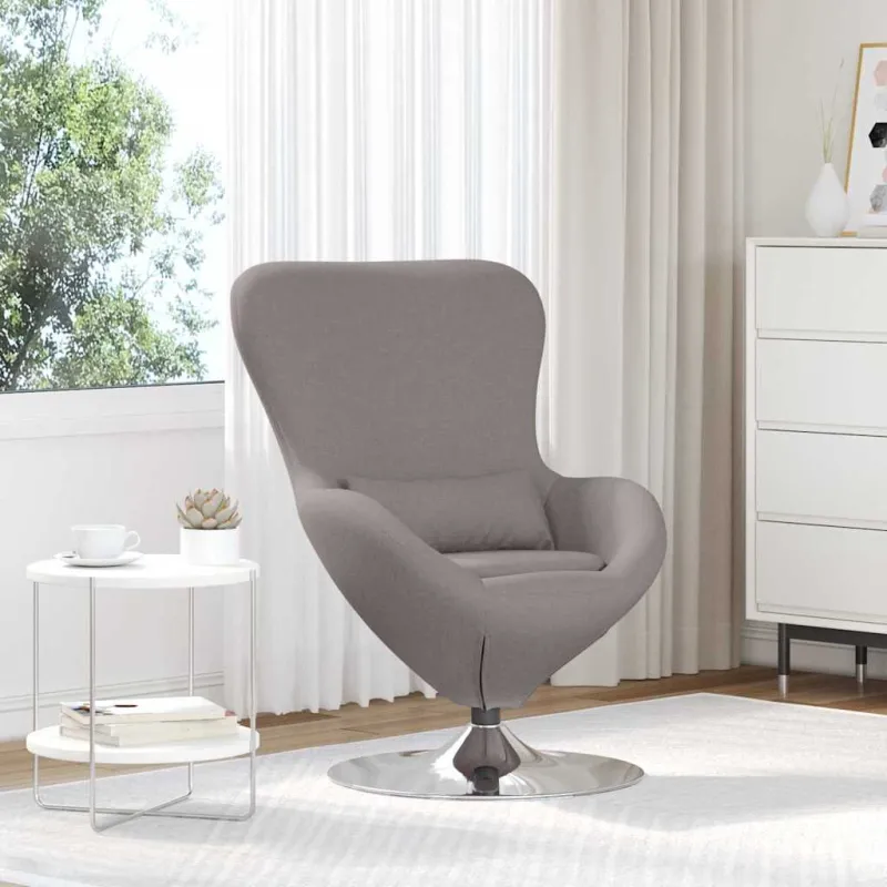 Kiaušinio formos krėslas Taupe 63 x 73 x 90 cm audinys