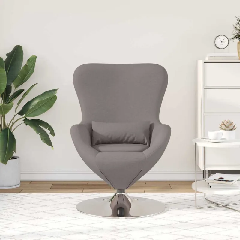 Kiaušinio formos krėslas Taupe 63 x 73 x 90 cm audinys