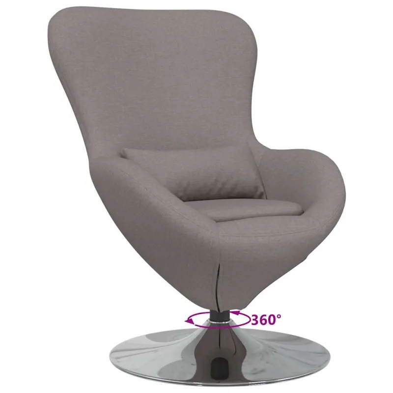 Kiaušinio formos krėslas Taupe 63 x 73 x 90 cm audinys