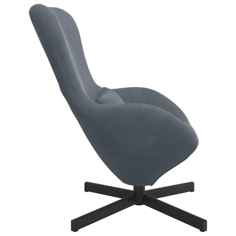 Kiaušinio formos krėslas Tamsiai pilka 63 x 73 x 90 cm Aksomas