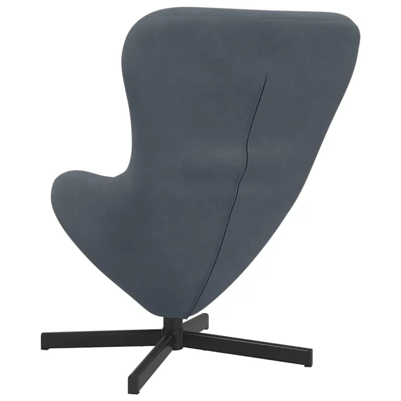 Kiaušinio formos krėslas Tamsiai pilka 63 x 73 x 90 cm Aksomas