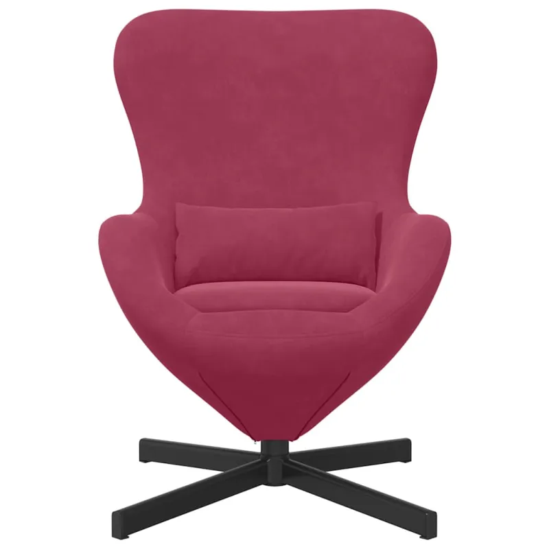 Kiaušinio formos krėslas Vyno raudona 63 x 73 x 90 cm Aksomas