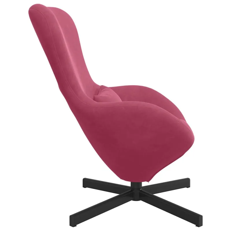 Kiaušinio formos krėslas Vyno raudona 63 x 73 x 90 cm Aksomas