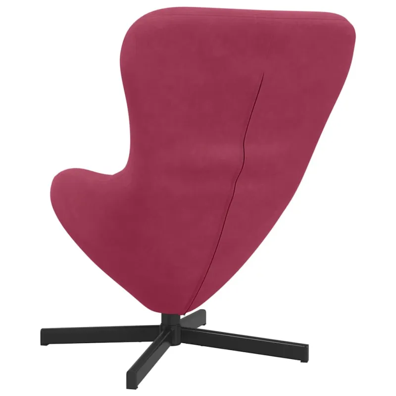 Kiaušinio formos krėslas Vyno raudona 63 x 73 x 90 cm Aksomas