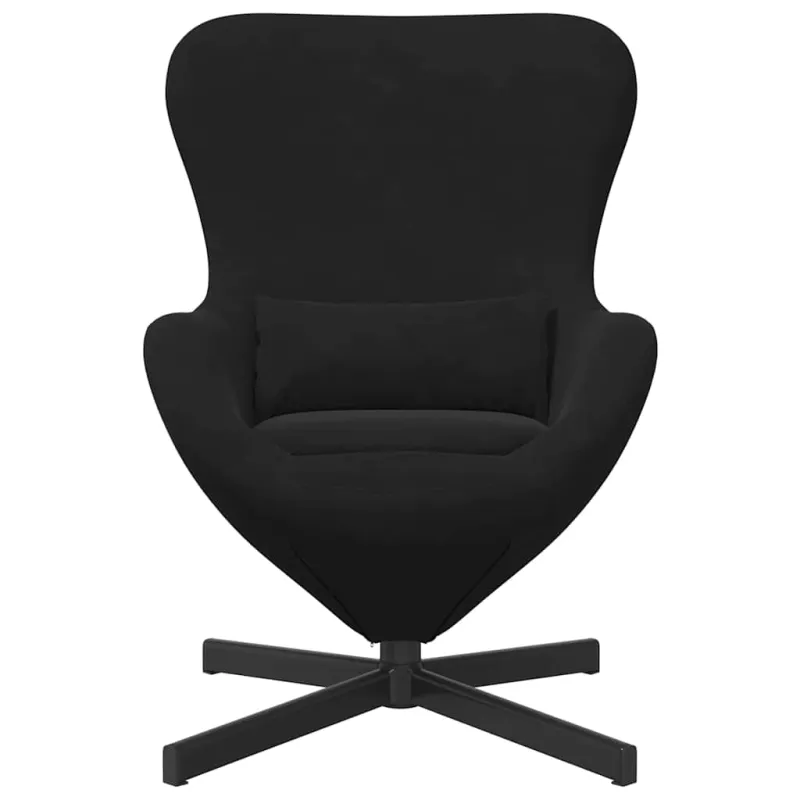 Kiaušinio formos krėslas Juoda 63 x 73 x 90 cm Aksomas