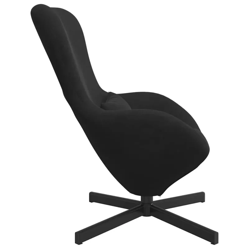 Kiaušinio formos krėslas Juoda 63 x 73 x 90 cm Aksomas