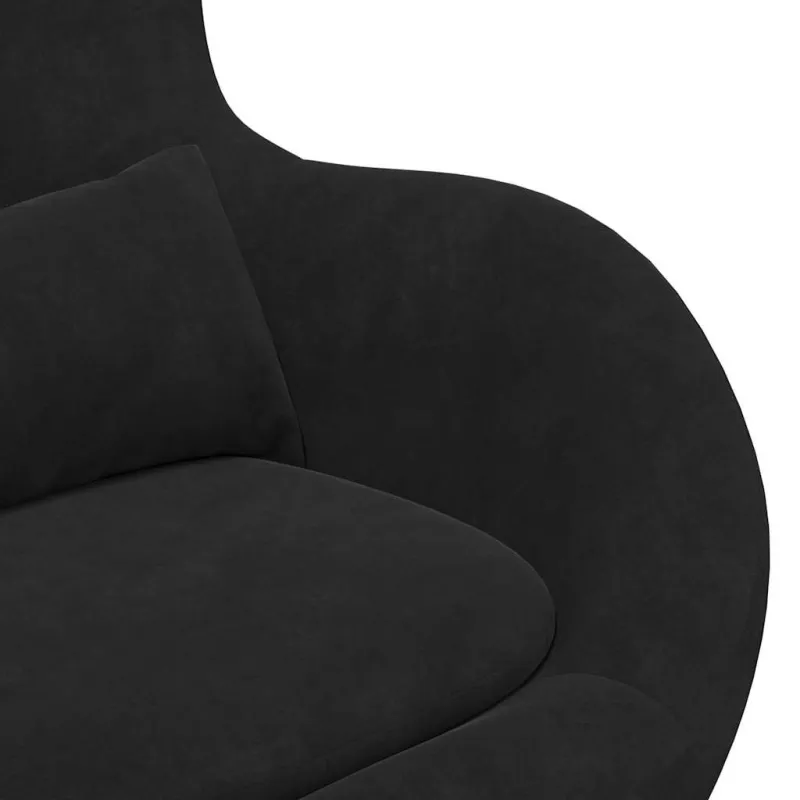 Kiaušinio formos krėslas Juoda 63 x 73 x 90 cm Aksomas