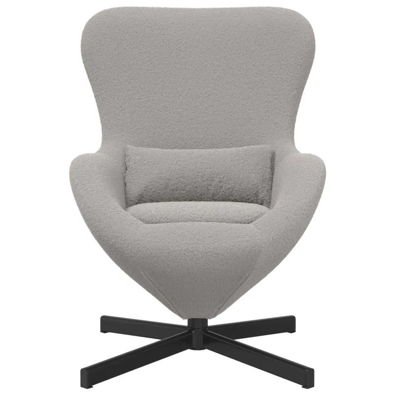 Kiaušinio formos krėslas Šviesiai pilka 63 x 73 x 90 cm audinys