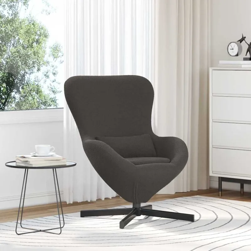 Kiaušinio formos krėslas Tamsiai pilka 63 x 73 x 90 cm audinys