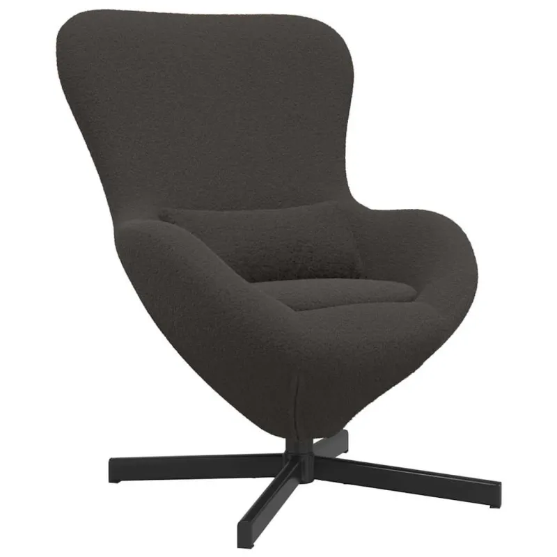 Kiaušinio formos krėslas Tamsiai pilka 63 x 73 x 90 cm audinys