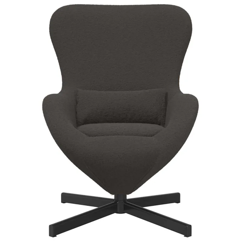 Kiaušinio formos krėslas Tamsiai pilka 63 x 73 x 90 cm audinys