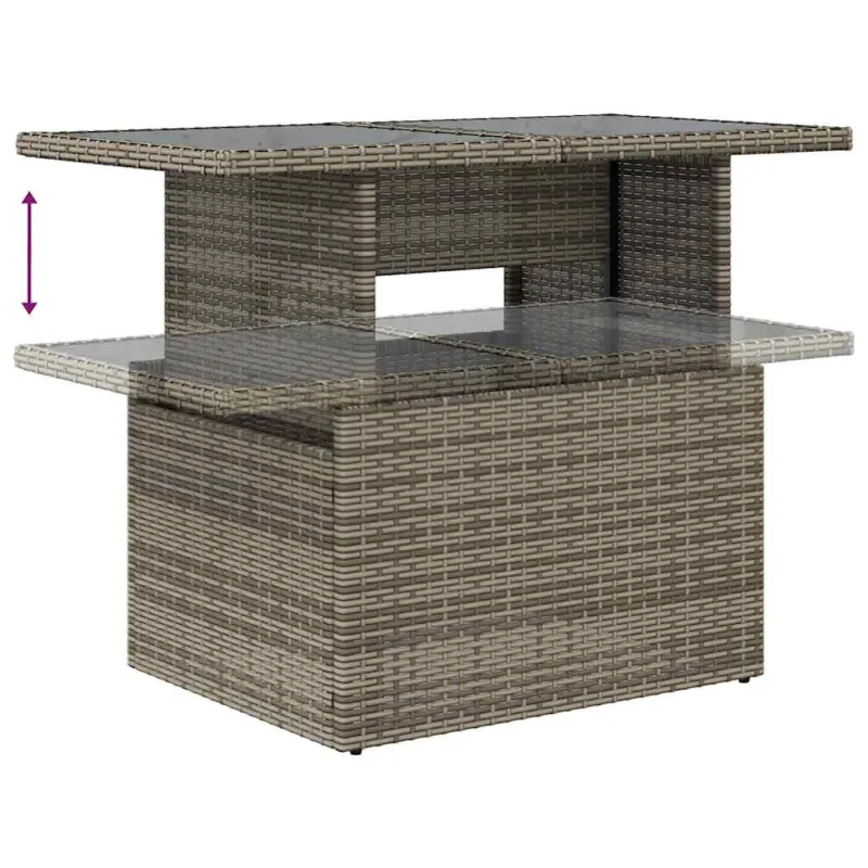 Soodon kompletti setti, 8 osaa, harmaa, polyrattana, pehmusteet