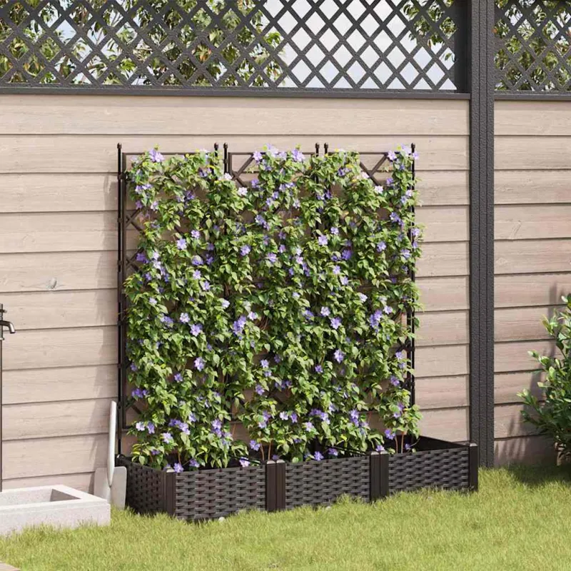 Sodo vazonas 3 pcs Ruda 120 x 40 x 125,5 cm Plastmasė