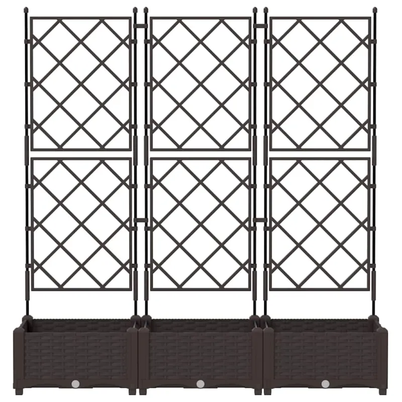 Sodo vazonas 3 pcs Ruda 120 x 40 x 125,5 cm Plastmasė