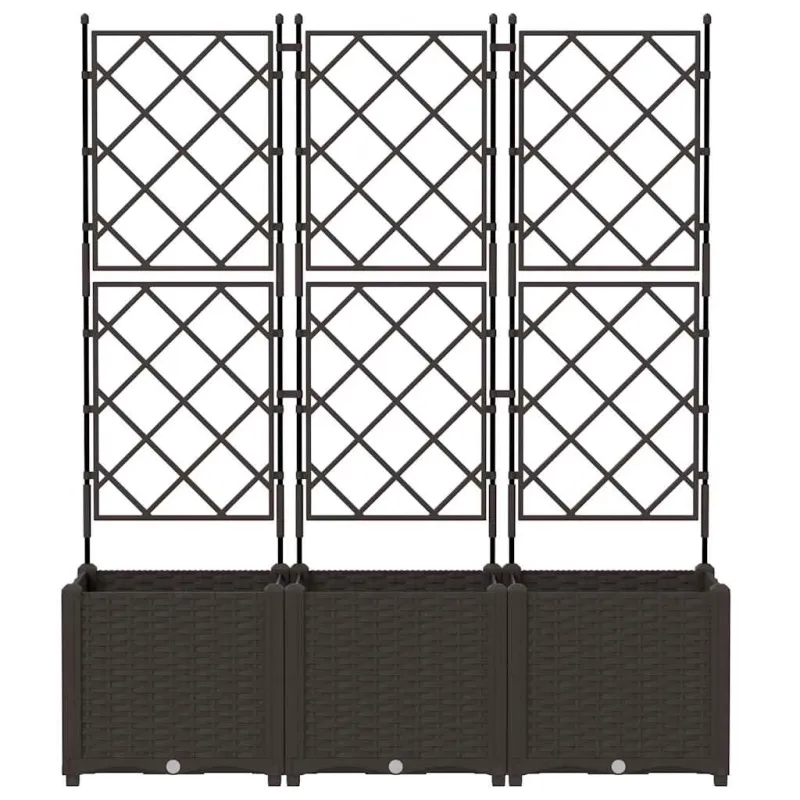 Sodo vazonas 3 pcs Ruda 120 x 40 x 143 cm Plastmasė
