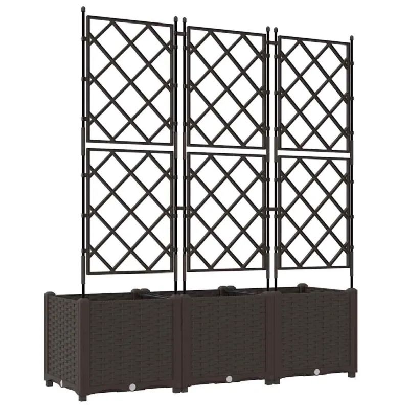 Sodo vazonas 3 pcs Ruda 120 x 40 x 143 cm Plastmasė
