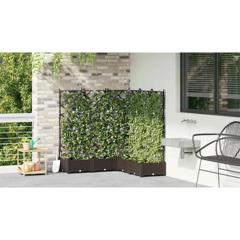 Sodo vazonas 5 pcs Ruda 120 x 120 x 125,5 cm Plastmasė