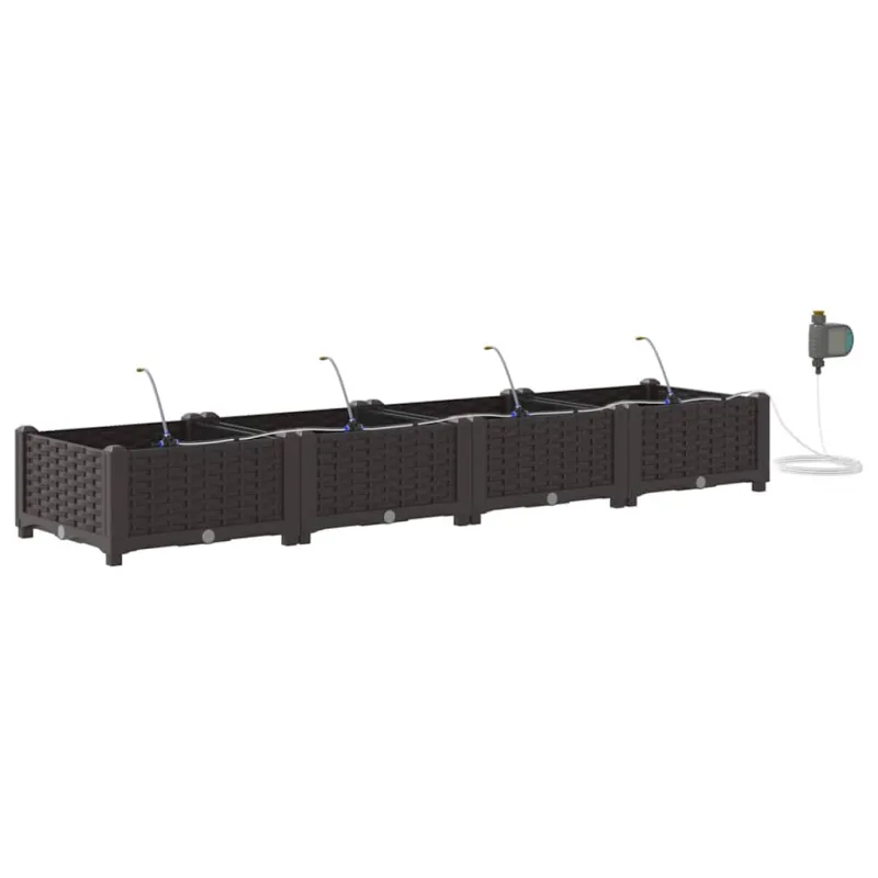 Sodo vazonas 4 pcs Ruda 160 x 40 x 22 cm Plastmasė