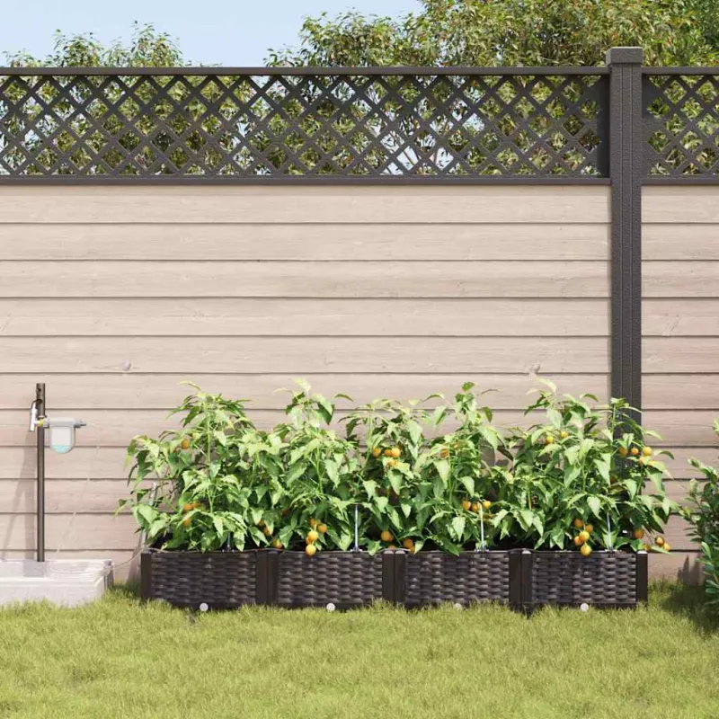 Sodo vazonas 4 pcs Ruda 160 x 40 x 22 cm Plastmasė