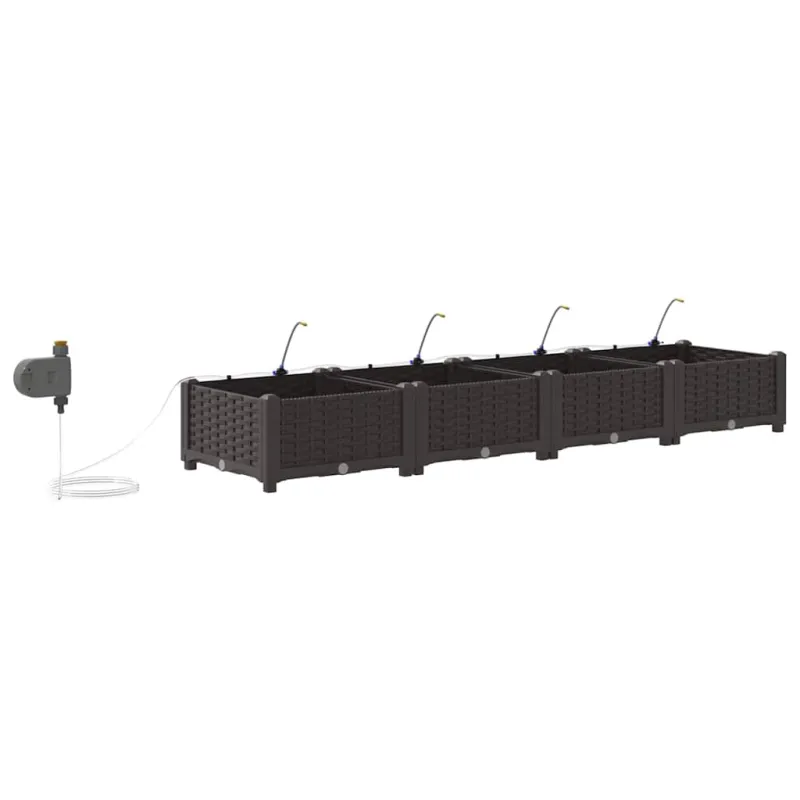 Sodo vazonas 4 pcs Ruda 160 x 40 x 22 cm Plastmasė