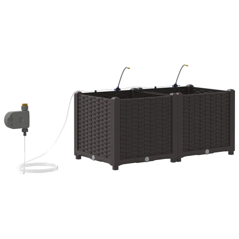 Sodo vazonas 2 pcs Ruda 80 x 40 x 37,5 cm Plastmasė