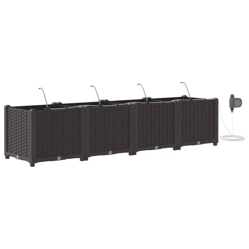 Sodo vazonas 4 pcs Ruda 160 x 40 x 37,5 cm Plastmasė