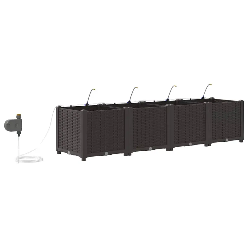 Sodo vazonas 4 pcs Ruda 160 x 40 x 37,5 cm Plastmasė